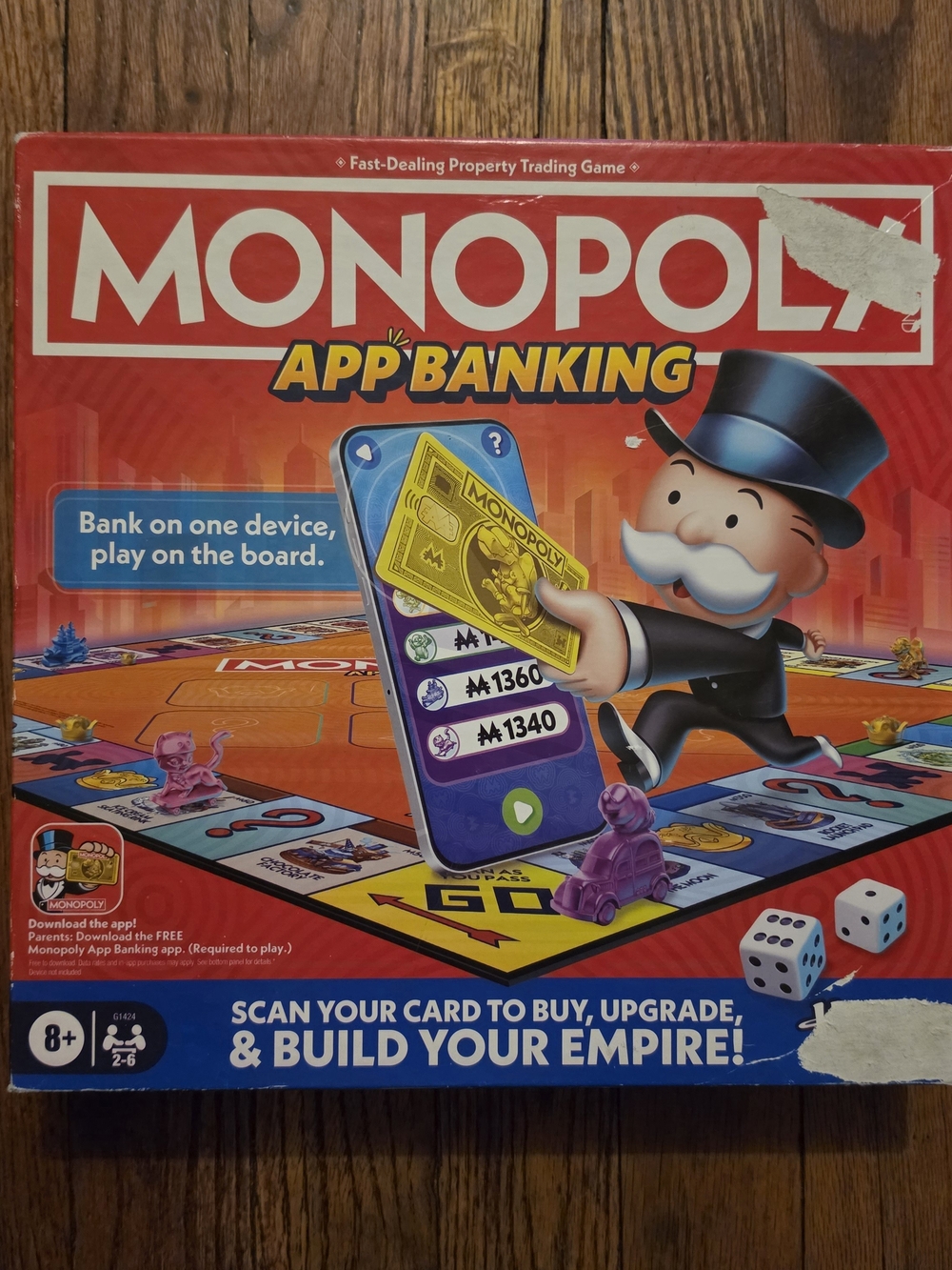 Hasbro Monopoly App Banking Board Game - Red, Yellow, Blue, Purple